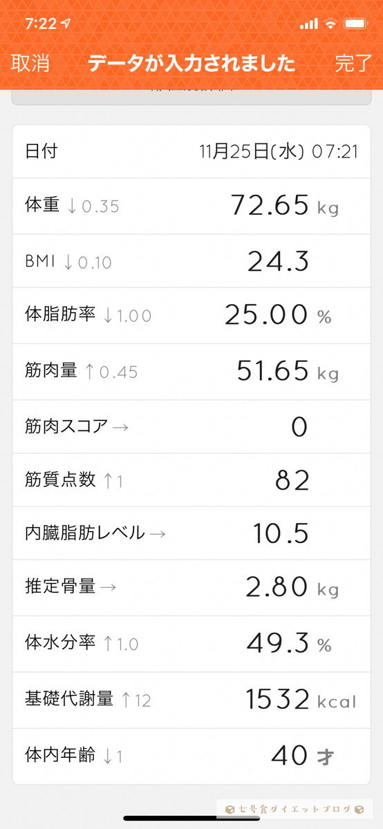 【8日目】七号食ダイエット